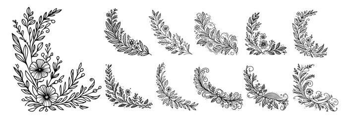 botanical laurel wreath vector collection