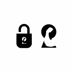 Gym logo design with a padlock and keyhole concept.
