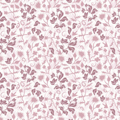 Wild flowers seamless vector pattern