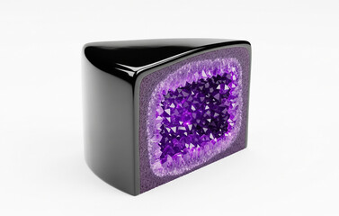 Obraz premium Geological Gastronomy: A Geode Cake Concept.