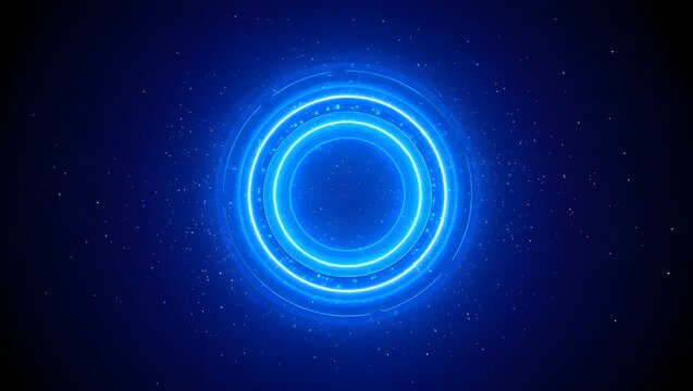 Abstract blue glowing circles background wallpaper for desktop and mobile devices