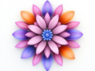 Colorful flower bloom. AI.