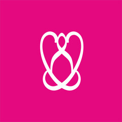 Meditation logo design with people and heart concept.