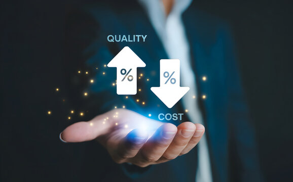 Boost quality and reduce costs with this modern business strategy that delivers growth and efficiency, perfect for demonstrating key performance indicators