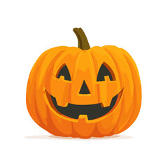 Simple and cheerful pumpkin with a carved face suitable for Halloween celebrations