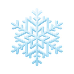 Fototapeta premium Intricate blue snowflake design suitable for winter themes and cold weather graphics
