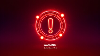 Red warning sign with exclamation point for security alert and danger notification