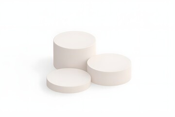 White round podiums for product display minimalist style for online shop promotion