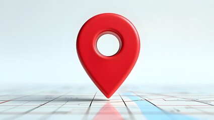 Red map pointer location pin gps navigation icon on map for travel and destination
