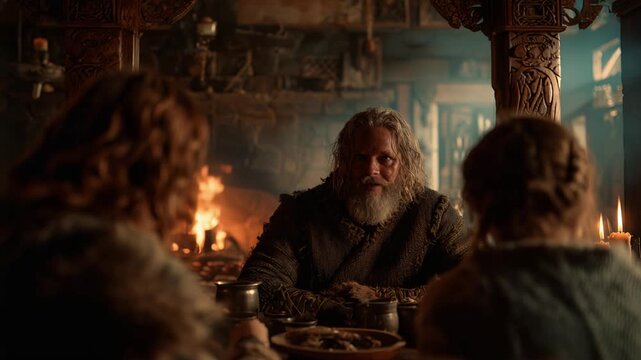 An Intimate Gathering of Friends and Family in a Viking Hall Setting