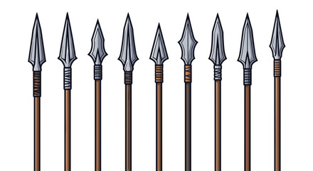 Collection of Historically Inspired Spears with Varying Designs and Textures