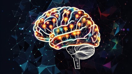 Brain with glowing neural pathways