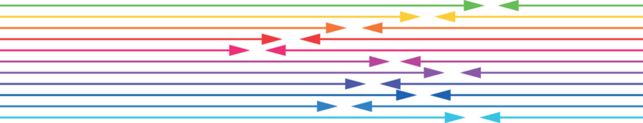 colored thick arrows in lgbt style