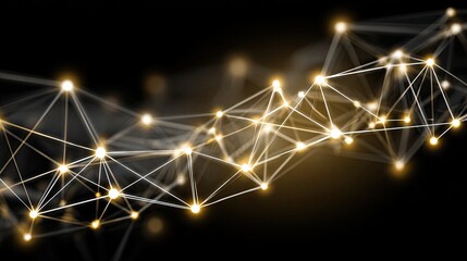 Abstract network of glowing points and lines
