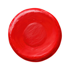 3d red wax seal stamp isolated on transparent background