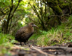 Obraz premium Bird in a lush forest