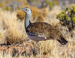 Bird in dry grassland