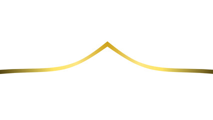 Golden curved ornamental border with elegant metallic gradient, perfect for invitations, frames, and decorative design projects