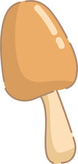 Simple Cute Brown Mushroom Cartoon Fall Autumn vector flat hand drawn elements 