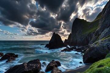 Coastal Cliff Storm Approach
