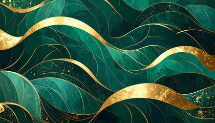 Green gold abstract design