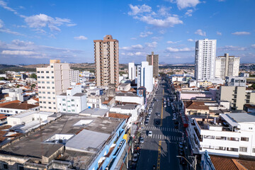 Fototapeta premium Aerial view of the city of Pouso Alegre, Minas Gerais.