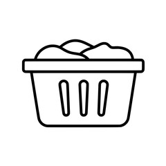 Laundry Basket with Clothes Icon – Washing and Cleaning Symbol