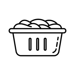 Laundry Basket with Clothes Icon – Washing and Cleaning Symbol