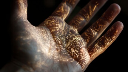 Golden hand pattern image