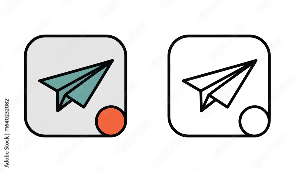 Poster Modern Paper Airplane Icons App Design for Sending Messages and Communication Symbolizing Flight and Travel