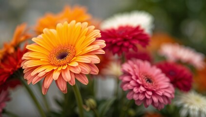 Yellow and Pink Gerbera: A Detailed Close-up