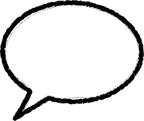 Speech bubble icon with hand-drawn chalk style