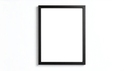 Black picture frame against a plain white background