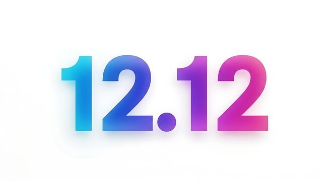 Colorful 12.12 Text Illustration for Online Sales and Promotions