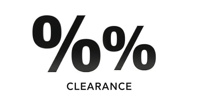 Clearance Sale Promotion with Percentage Symbols and Text Display