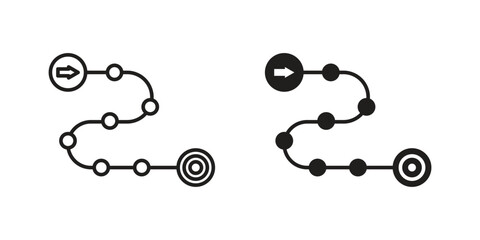 Roadmap icon elements. doodle graphics icons.