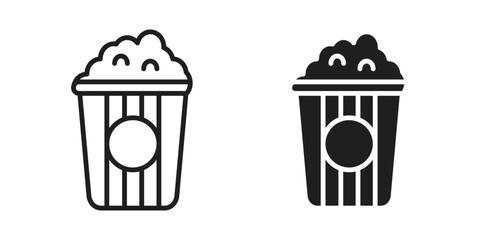 Popcorn icon elements. doodle graphics icons.