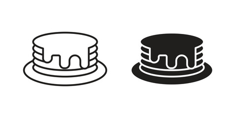 pancakes icon elements. doodle graphics icons.