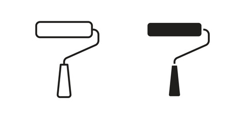 Paint roller icon elements. doodle graphics icons.