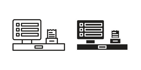 POS system icon elements. doodle graphics icons.