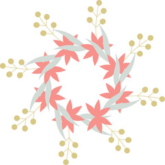 가을 단풍잎 리스