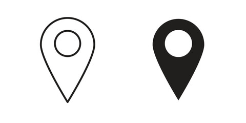 Map marker icon elements. doodle graphics icons.