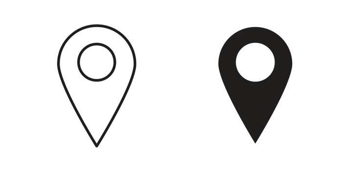 Map marker icon elements. doodle graphics icons.