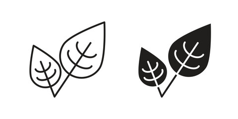 Leaf icon elements. doodle graphics icons.