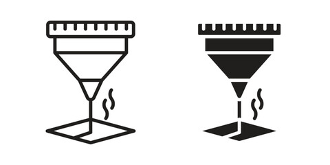 Laser machine icon elements. doodle graphics icons.