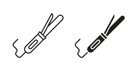 Hair curler icon elements. doodle graphics icons.