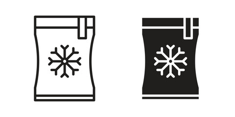 Frozen food bag icon elements. doodle graphics icons.