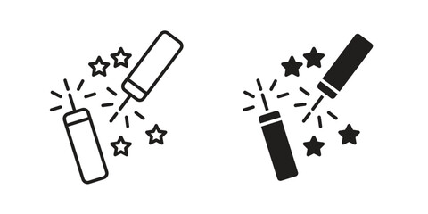 Firecracker icon elements. doodle graphics icons.