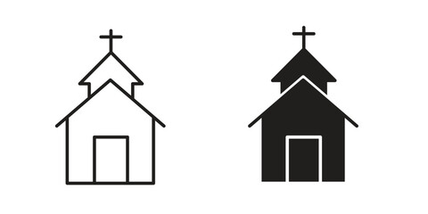 Church icon elements. doodle graphics icons.