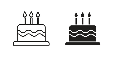 Cake icon elements. doodle graphics icons.